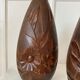Pair of Art Deco carved wooden vases