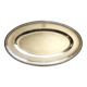 Oval dish, silver-plated metal, Christofle goldsmith, pearl frieze model, 49cm