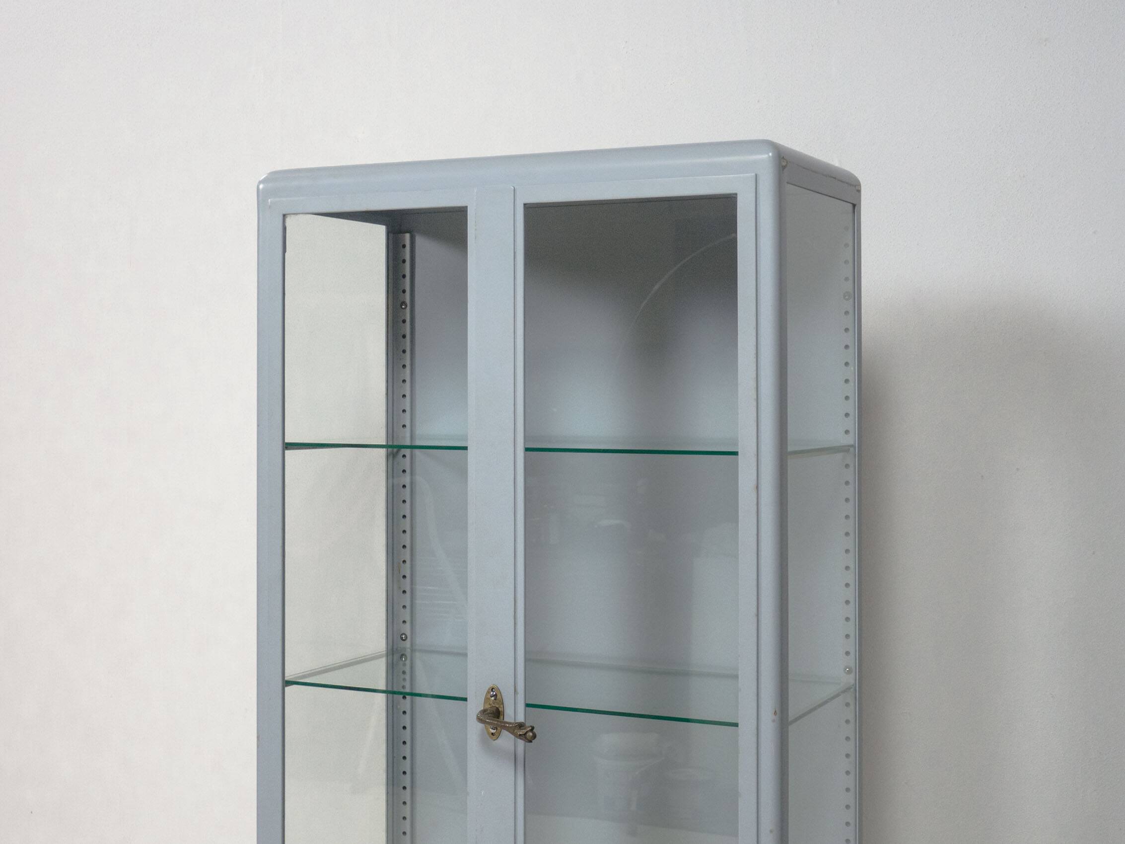 Vintage industrial display cabinet