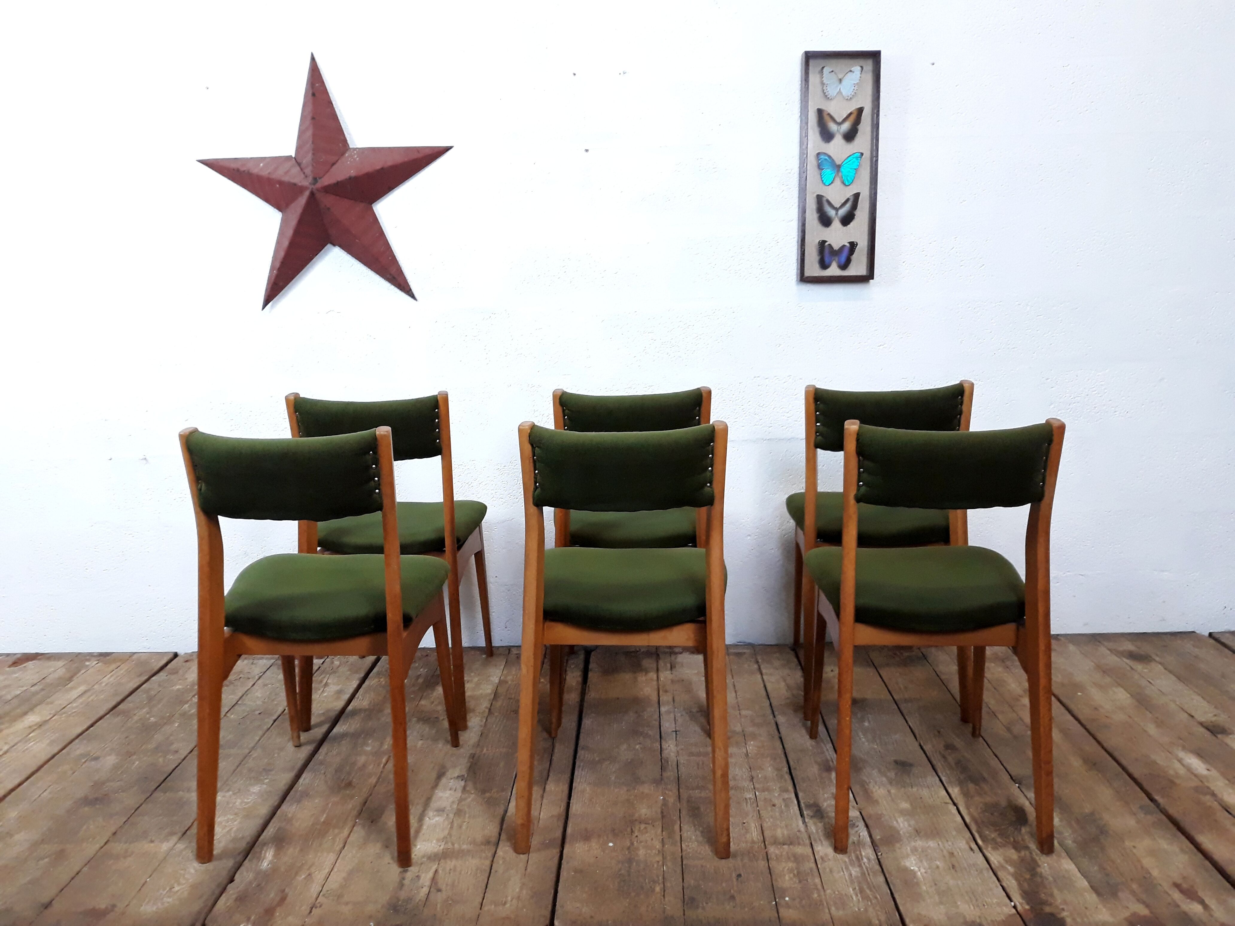 Set de 6 chaises vintage style scandinave