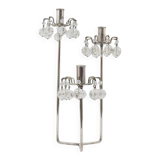 Silver-plated candlestick, faceted Swarovski crystals, Austria, 1960s