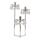 Bougeoir argenté plaqué, cristaux Swarovski facettés, Autriche, années 1960