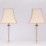 Paire de lampes de table Hollywood Regency lucite 1970 France