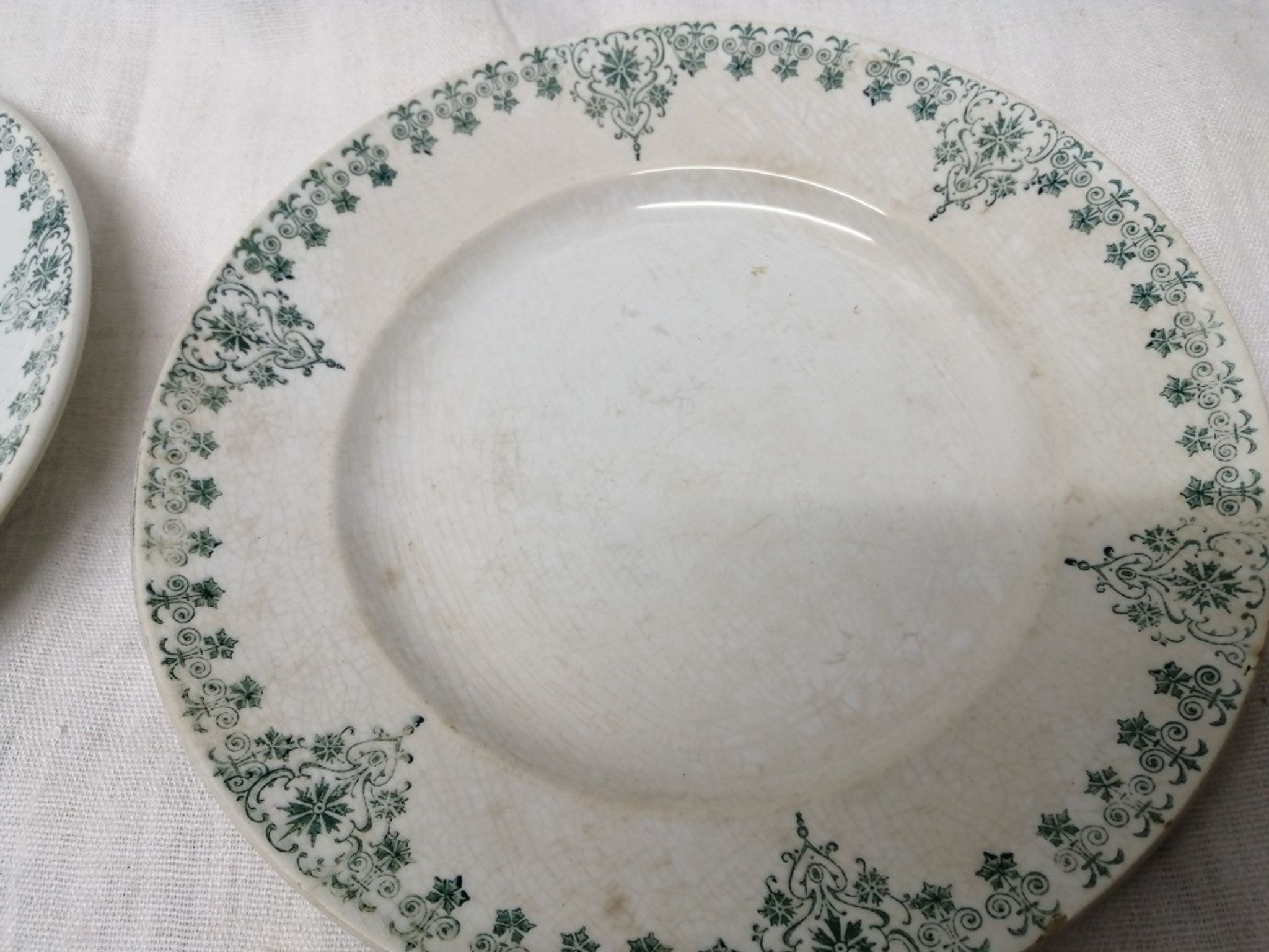 Wolf Mill Plate Plates 452 Old Vintage Lot of 2