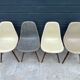 Lot of 4 DSW chairs in walnut fiber by Eames Herman Miller, vintage