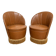 Vintage cognac fringe tub chairs