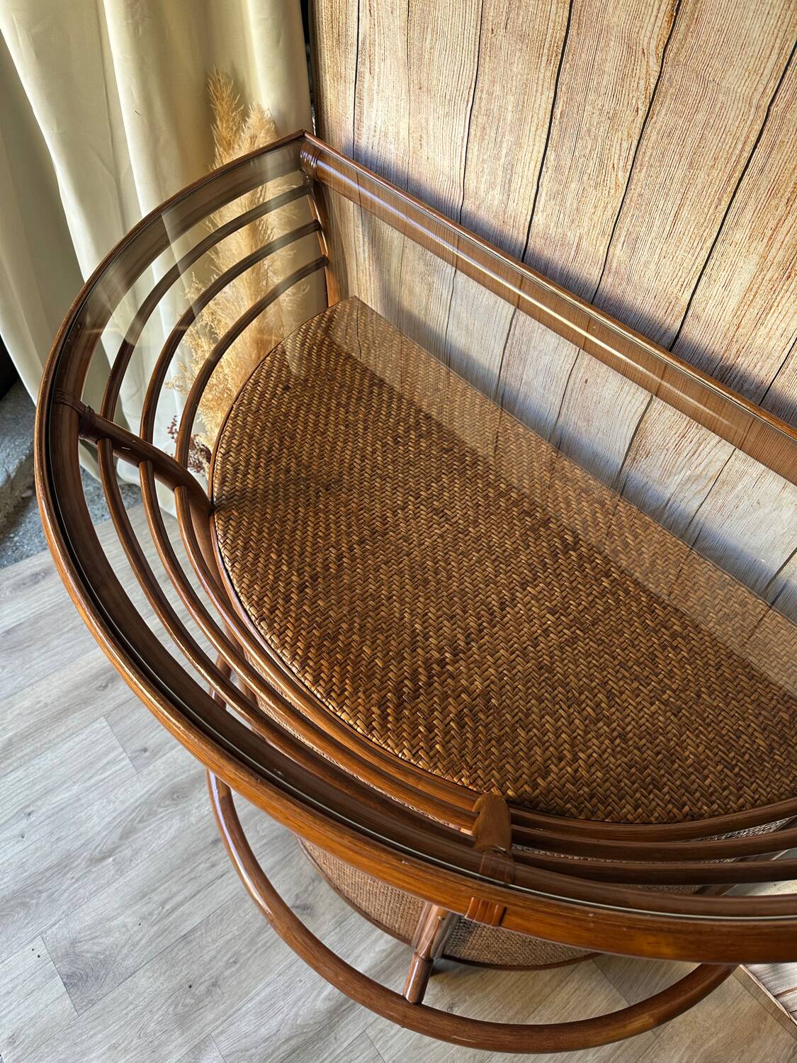 Rattan and cane bar, 1970s