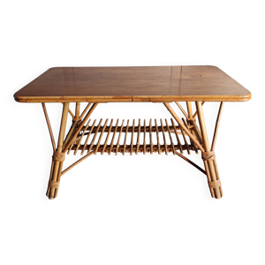 Table basse vintage bambou