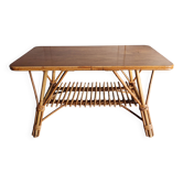 Table basse vintage - Bambou & Rotin - 1950/60