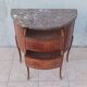Half-moon commode in Louis XV style with walnut veneer.