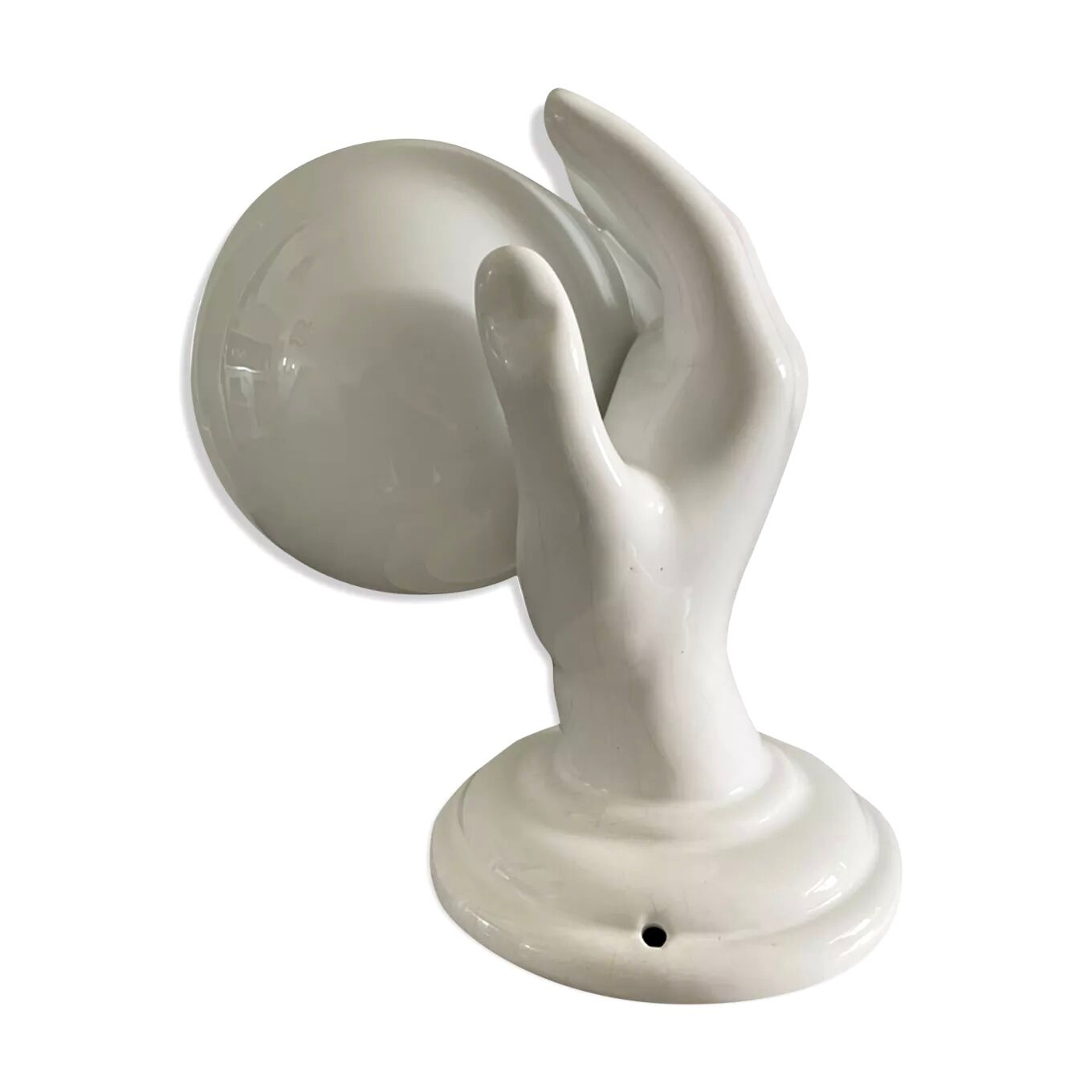 White hand ceramic wall lamp