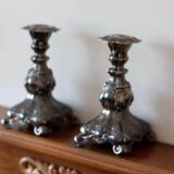 Pair of silver plated vintage candle holders by GAB Sweden