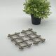 Bamboo imitation extendable silver metal trivet, vintage