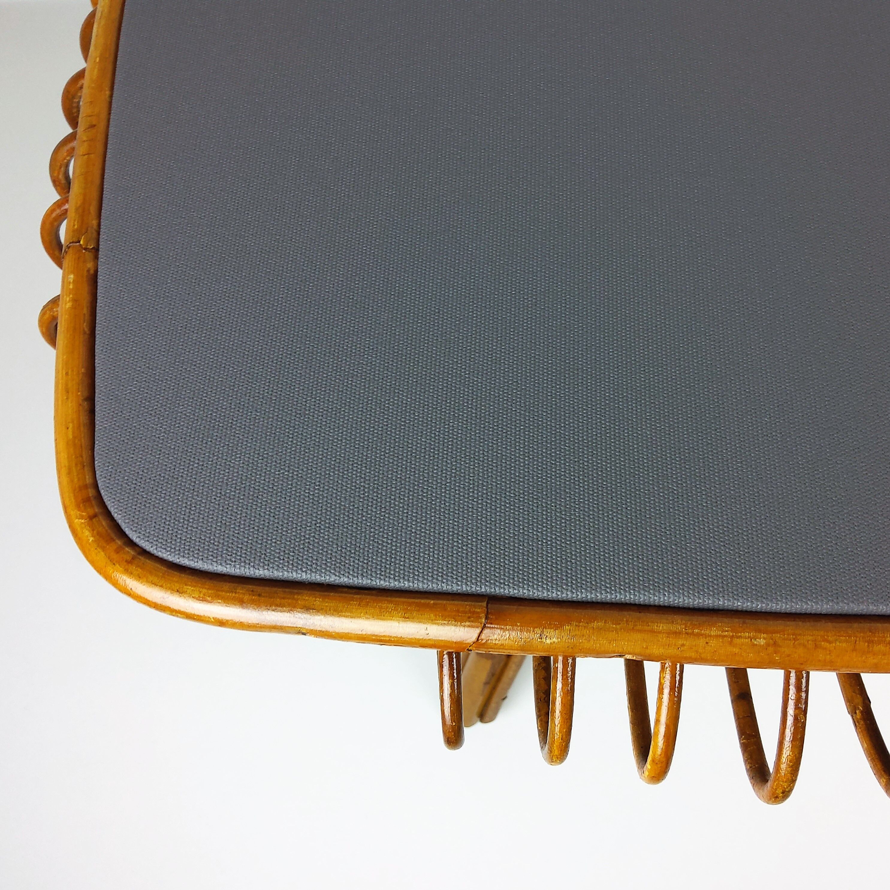 Vintage bamboo and rattan table 1960