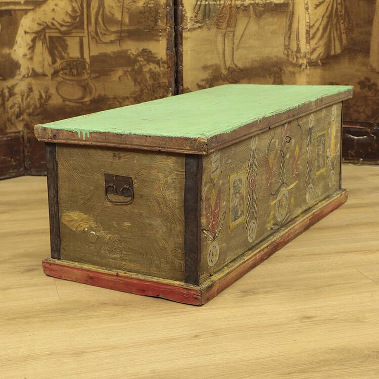 Painted Folk Art Bridal Chest