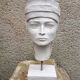 Young girl's head in plaster