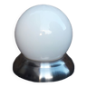 Plafonnier globe verre blanc opalin - 1990