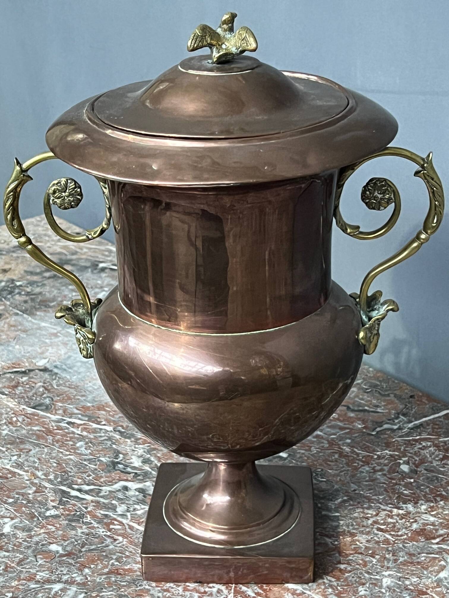 Antique samovar. Copper, solid bronze.