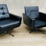 Vintage armchair in upholstered leather germany 70s