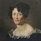 Portrait of an elegant woman oil on canvas from the 19th century.