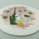 Assiette à gâteau des années 1950 avec de beaux décors de cocktail et de bar à grünstadt.
