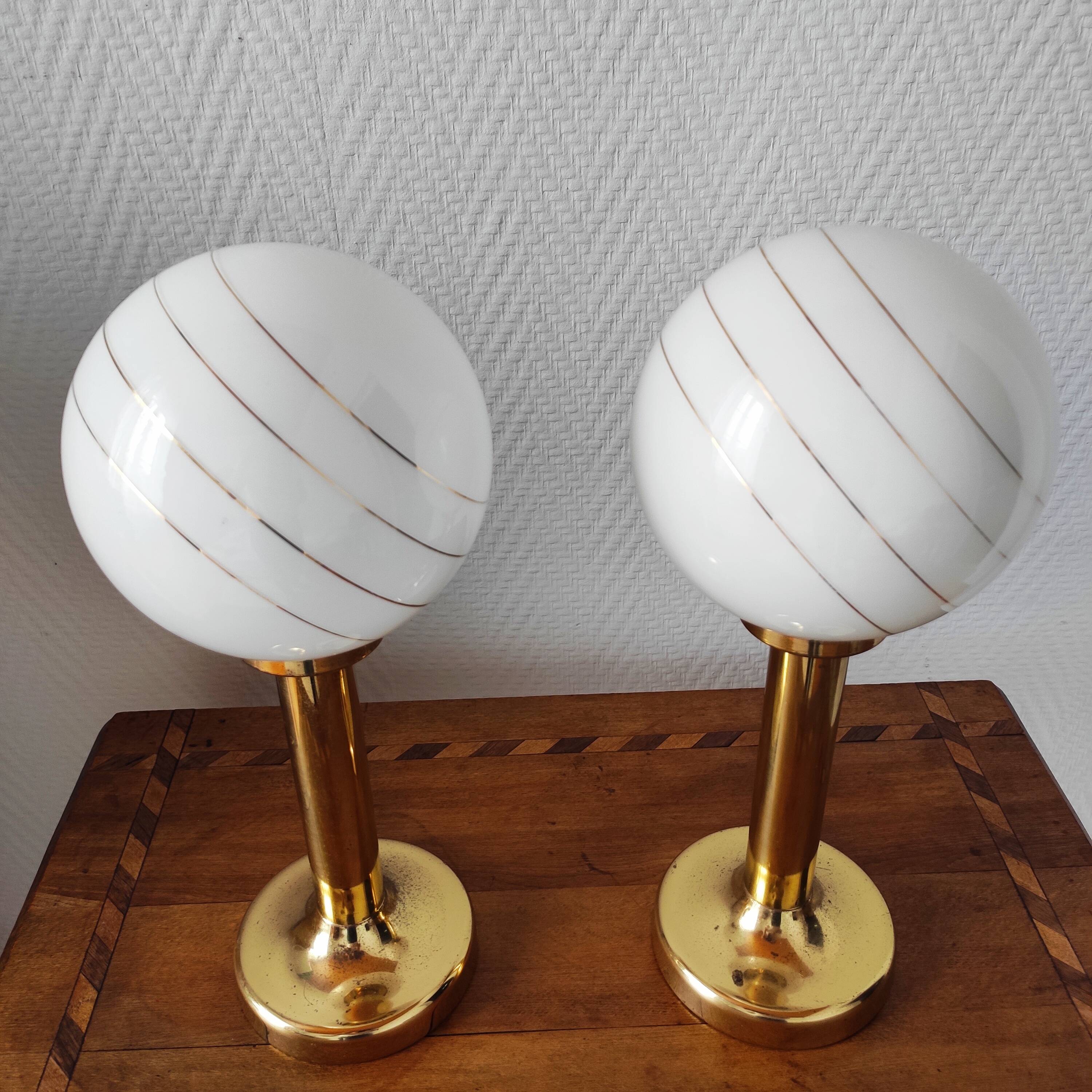 Pair of vintage ball lamps from the 1970s