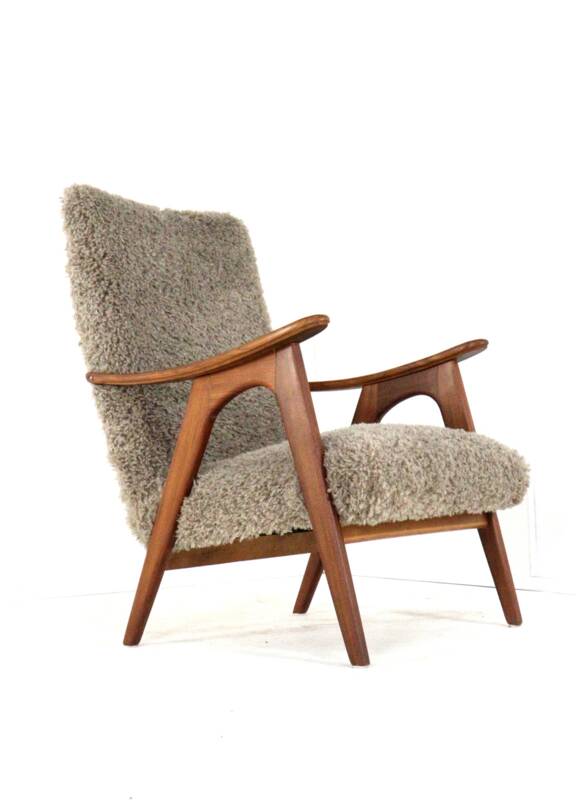Mid century Armchair brown doodle - fully restored one of a kind piece