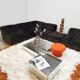 Canapé modulable vintage Laauser en velours matelassé marron