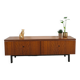 Long dark walnut veneer sideboard, vintage TV cabinet