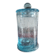 Sweet jar for deserving children made of bubble glass from Biot, with a lid.
