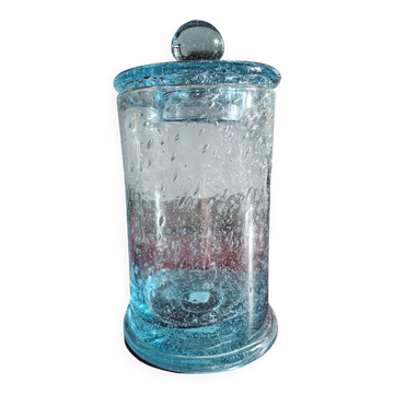 Bonbonnière pour enfants méritants en verre bullé de Biot, avec couvercle