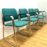 Retro armchairs with armrests, 1970s–80s, Czechoslovakia (set of 4)