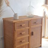 Vintage rattan chest of drawers