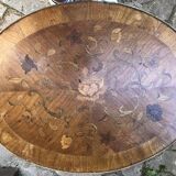Oval coffee table in marquetterie
