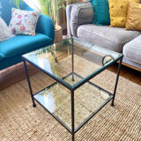 Table basse en verre et fer forgé design
