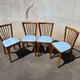 4 blue Baumann bistro chairs