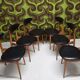6 Vintage Unicorn Baumann Chairs 1960