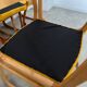 Set of 7 Baumann sled chairs in wood and mustard yellow fabric, 1960s