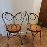 Pair of vintage chairs in wood and metal