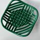 Green woven ceramic basket bowl