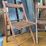 Pair of chairs foldable terrace vintage wood