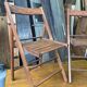 Paire de chaises terrasse pliable bois vintage