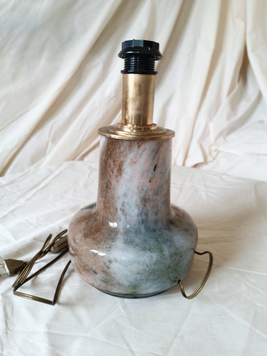 Murano glass and brass lamp, 1970