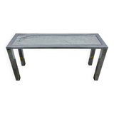 Seventies console structure chrome white marble top