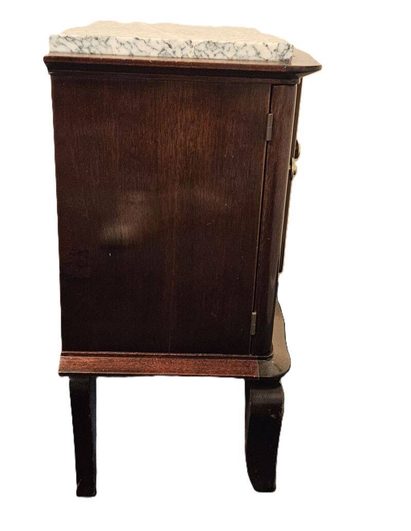 Vintage Mahogany Nightstand with Marble Top