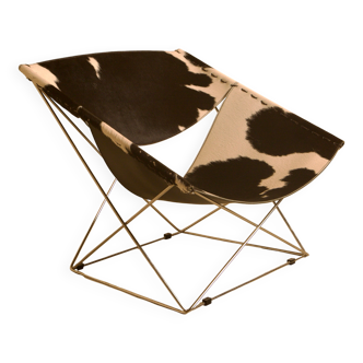F675 "Butterfly" armchair in cowhide leather by Pierre Paulin for Artifort