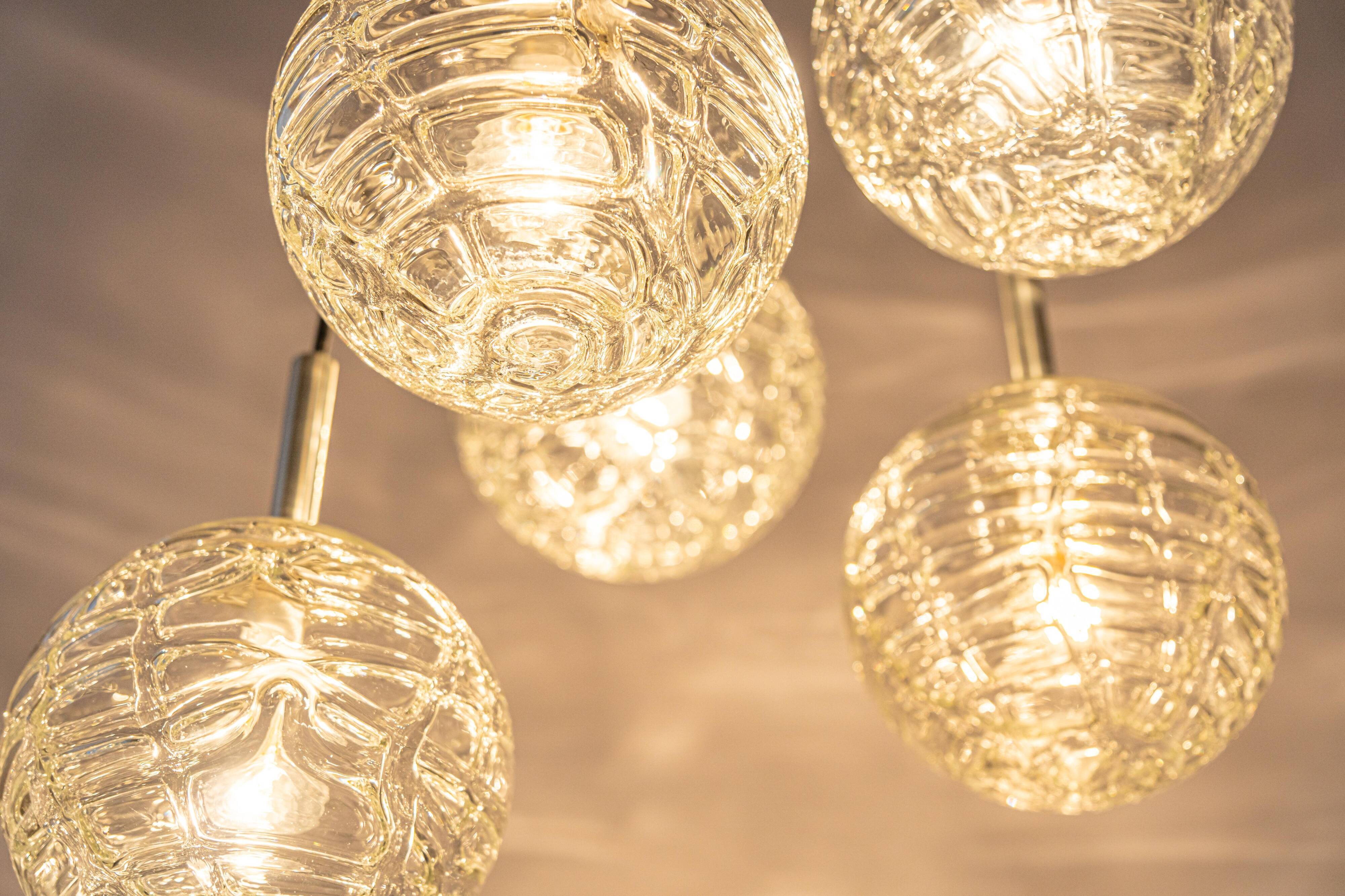 Cascading chandelier in Murano glass by Doria, Germany, 1970s.