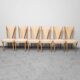 Ensemble de 6 chaises, simili cuir et bois, modernisme vintage années 50
