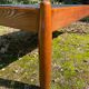 Solid oak and slate coffee table from the 50s-60s