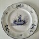 Assiette KG Lunéville décor pêcheur bleu